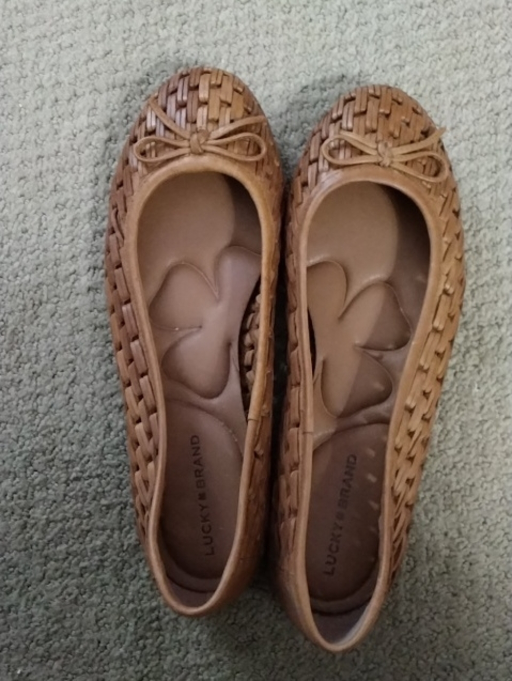 Lucky Brand Tan Woven Ballet Flats with Bow